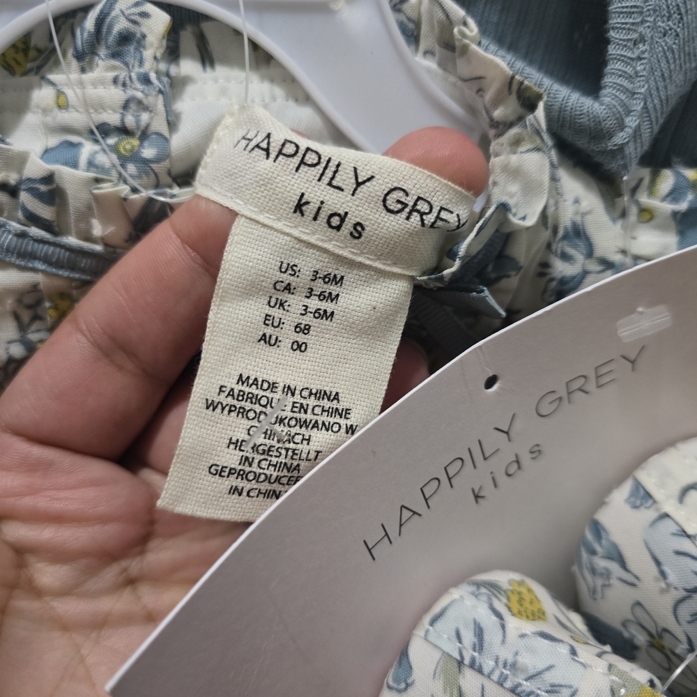 Happily Grey Kids Floral Bodysuit and Shoe Set - Blue and Yellow - Picture 9 of 12